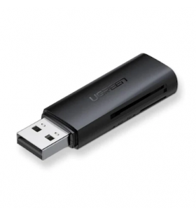 CARD READER extern Ugreen, "CM264" interfata USB 3.0, citeste/scrie: SD, microSD viteza pana la 480Mbps,  suporta carduri maxim 512 GB, plastic, black "60722" (include TV 0.03 lei) - 6957303867226
