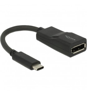 Adaptor DeLOCK  Mufă USB Type-C - Mufa DisplayPort (negru, 8 cm, DP Alt Mod 4K 60HZ)