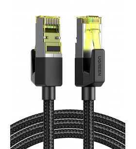 PATCH CORD UTP Ugreen Cat7, "NW150" fire din cupru, tiny cable, viteza maxima 10 Gbps, braided, 2m, negru "80423" (include TV 0.06 lei) - 6957303884230