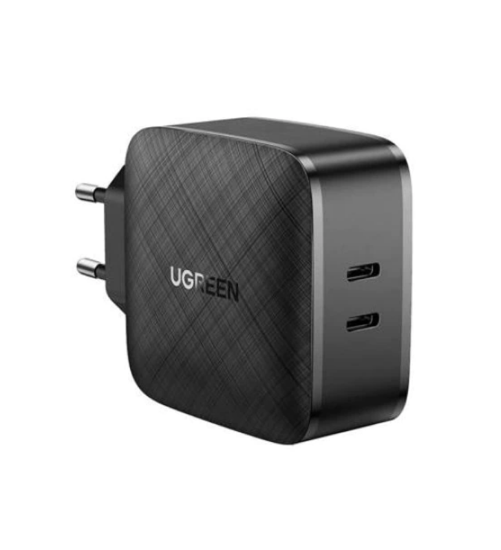 INCARCATOR retea Ugreen, "CD216" Quick Charge 65W, 2 x USB Type-C 5V/3A, negru "70867" (include timbru verde 0.75 lei) - 6957303878673