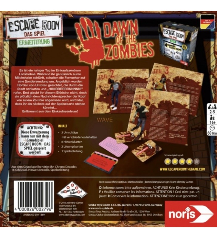 Noris  Escape Room: Jocul de petrecere Dawn of the Zombies