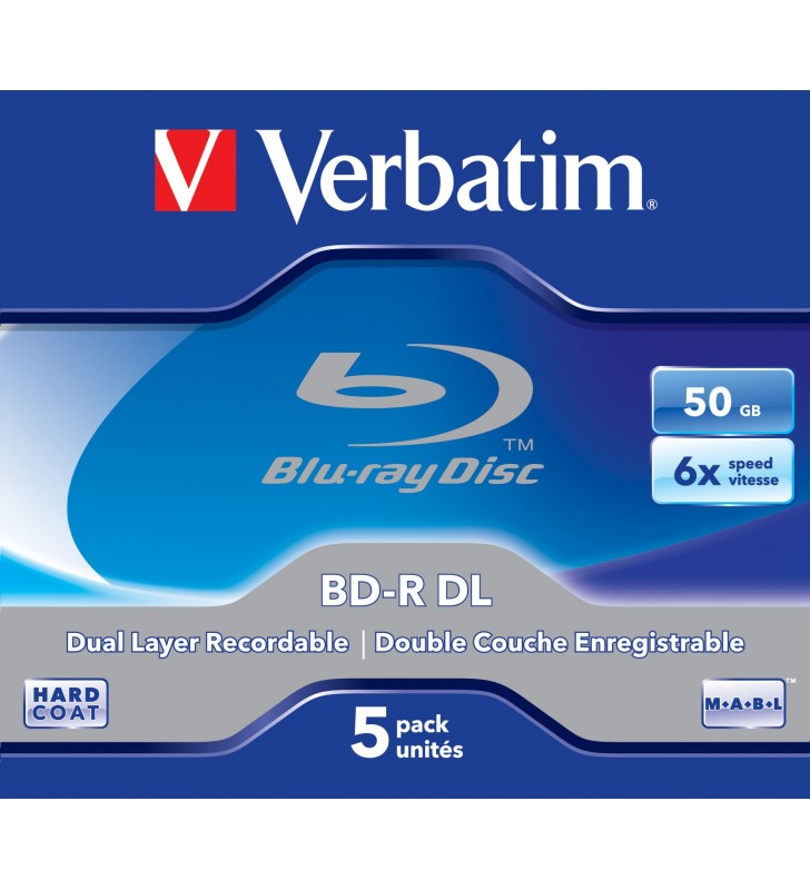 Verbatim 43748 discuri Blu-Ray blank BD-R 50 Giga Bites 5 buc.