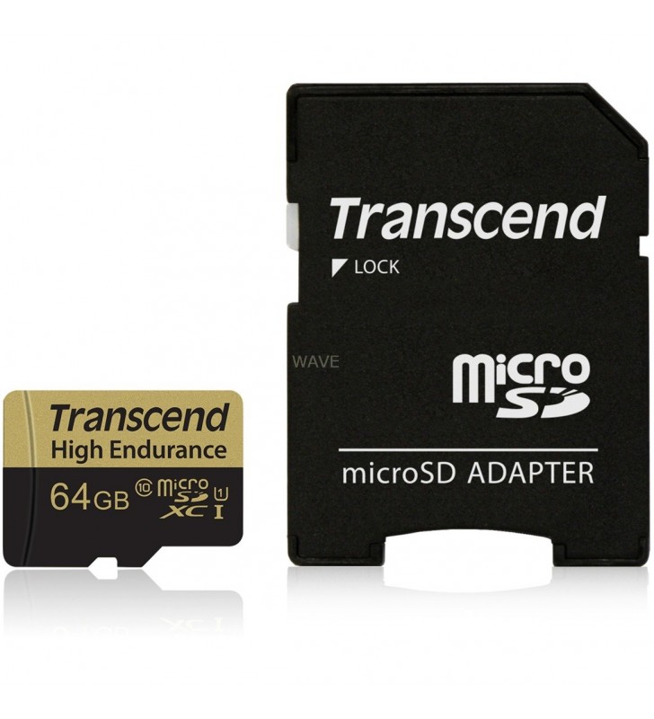 Card microSDXC Transcend de 64 GB, card de memorie (UHS-I U1, clasa 10)
