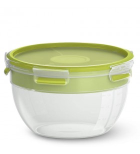 EMSA CLIP & GO Salad box XL Rotunde Cutie 2,6 L Verde, Transparente 3 buc.