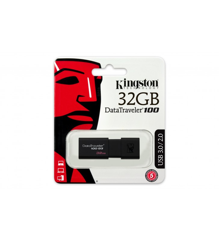 Stick Memorie Kingston DataTraveler 100 G3 32GB, USB3.0, Black