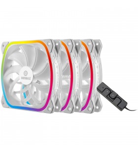 Enermax  SquA RGB White 3 Pack 120x120, ventilator carcasă (alb, inclusiv cutie de control RGB)
