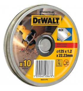 Disc de tăiere DeWALT DT42340TZ  din oțel inoxidabil (125 mm, 10 bucăți)