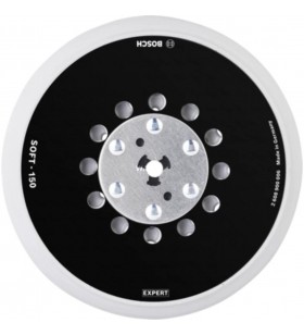 Placă de suport universal Bosch Expert cu găuri multiple, moale, Ø150 mm, M8+5/16", suport de șlefuit (negru, pentru șlefuitoare excentrice)