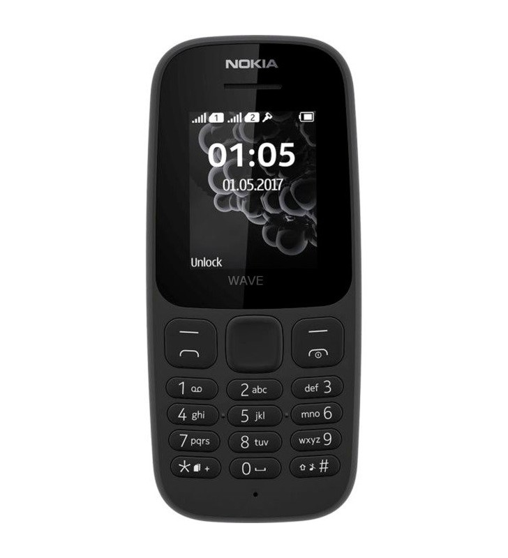 Nokia  105 (2019), telefon mobil (Negru, SIM dublu, 4MB)