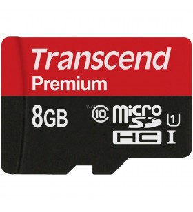 Transcend  microSD 8GB, card de memorie (negru, UHS-I U1, clasa 10)