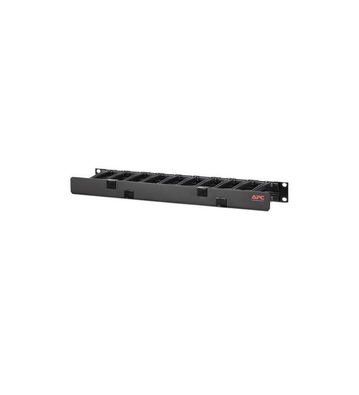 Horizontal Cable Manager, 1U x 4" Deep, Single-Sided with Cover