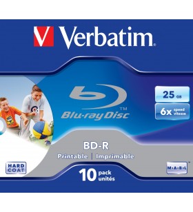 Verbatim BD-R SL 25GB 6x Printable 10 Pack Jewel Case 25 Giga Bites 10 buc.