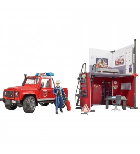 stație de pompieri bruder  bworld cu Land Rover Defender, model de vehicul