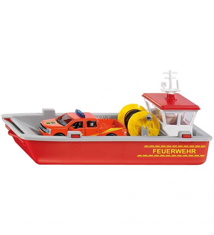 Barcă de lucru pentru pompieri SIKU SUPER, mașină de jucărie (rosu/gri)