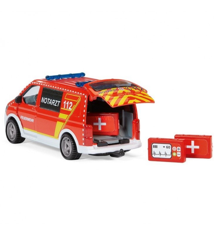 Ambulanță SIKU  SUPER VW T6, model vehicul (Rosu alb)