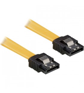 Cablu SATA DeLOCK (galben, 30 cm, inclusiv curea de siguranță)