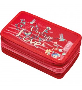 Herlitz  TriCase Vintage Love, portofel (roșu, 31 bucăți)