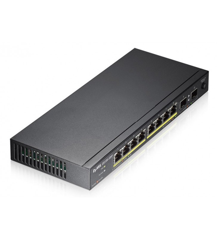 Zyxel GS1100-10HP Fara management Gigabit Ethernet (10/100/1000) Negru 1U Power over Ethernet (PoE) Suport