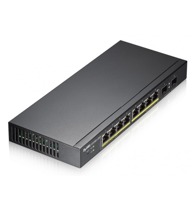 Zyxel GS1900-10HP Gestionate L2 Gigabit Ethernet (10/100/1000) Negru 1U Power over Ethernet (PoE) Suport