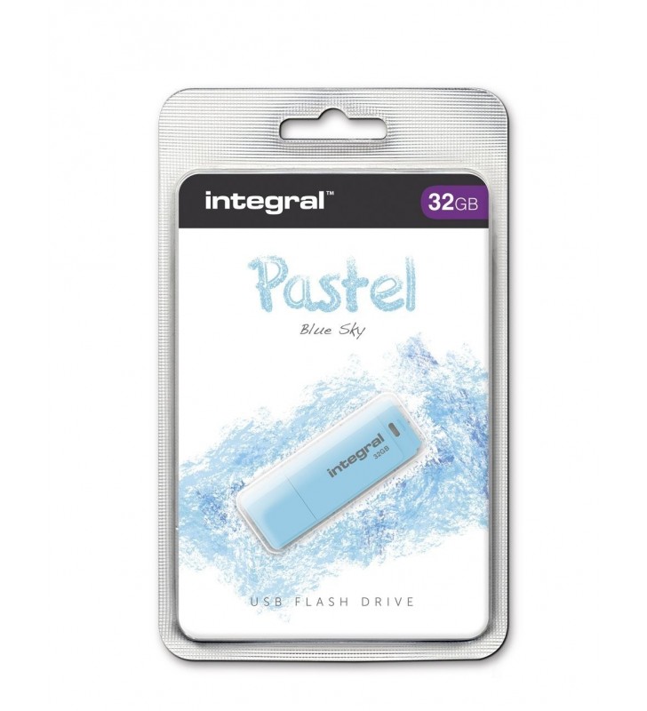 Stick memorie Integral Pastel 32GB, USB 2.0, Blue Sky