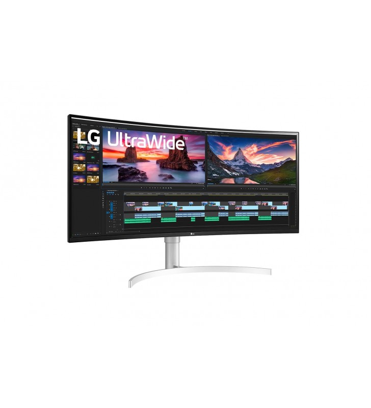 LG 38WN95C-W monitoare LCD 96,5 cm (38") 3840 x 1600 Pixel UltraWide Quad HD Negru, Argint, Alb