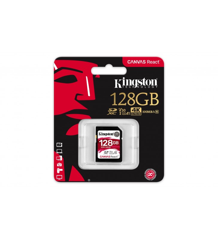 Kingston Technology SD Canvas React memorii flash 128 Giga Bites SDXC Clasa 10 UHS-I