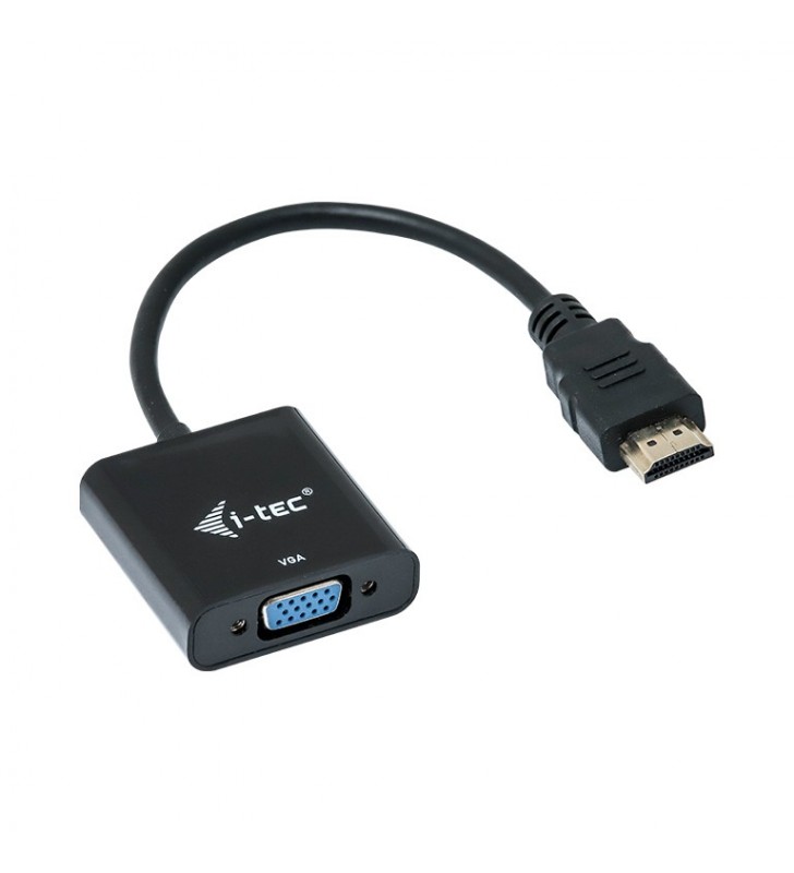i-tec HDMI2VGAADA cabluri prelungitoare cu mufe mamă/tată HDMI VGA Negru