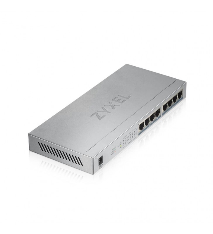 Zyxel GS1008HP Fara management Gigabit Ethernet (10/100/1000) Gri Power over Ethernet (PoE) Suport