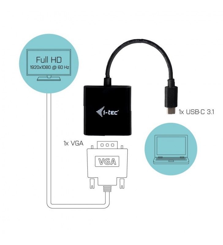 I-TEC USB-C VGA ADAPT. 1080P/60/.
