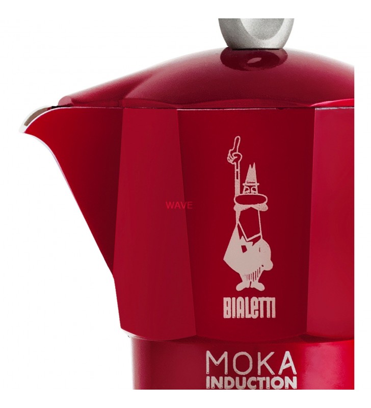 Bialetti  Moka Induction, espressor (roșu/argintiu, 2 căni)