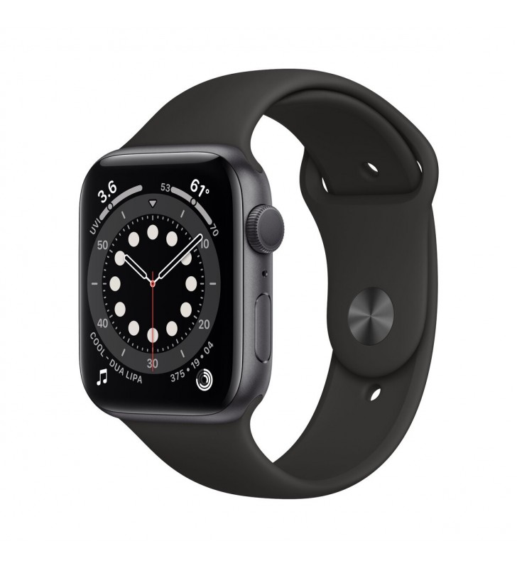 Resigilat: Apple Watch 6 GPS, Carcasa 40mm Space Gray Aluminium Case, Black Sport Band