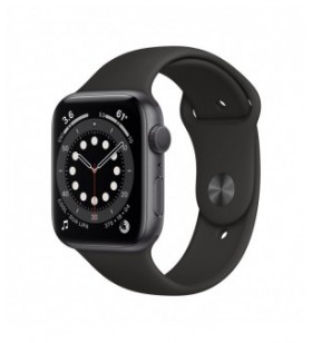 Resigilat: Apple Watch 6 GPS, Carcasa 40mm Space Gray Aluminium Case, Black Sport Band