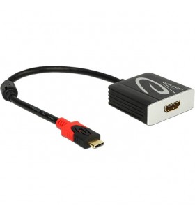 Adaptor DeLOCK  USB Type-C (male) - HDMI (female, DP Alt Mod) (negru, 20 cm)