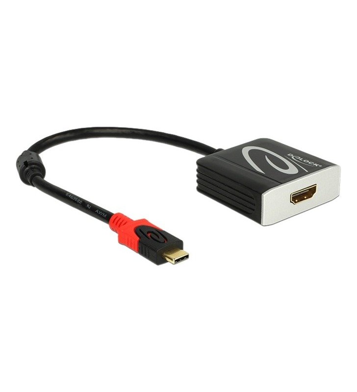 Adaptor DeLOCK  USB Type-C (male) - HDMI (female, DP Alt Mod) (negru, 20 cm)