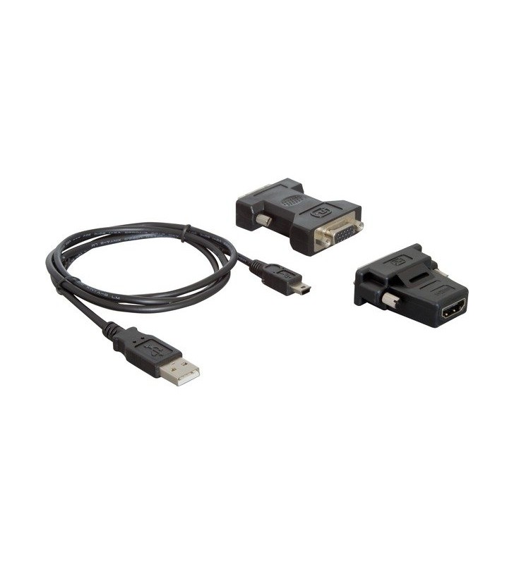 Adaptor DeLOCK  USB2.0 la DVI/VGA/HDMI (schwarz)