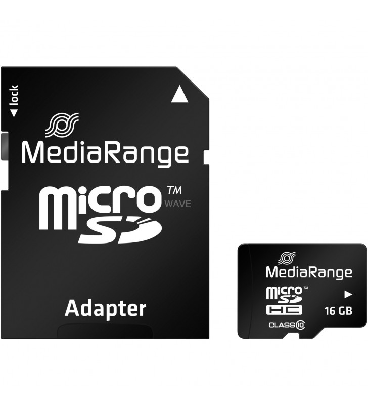 MediaRange  16 GB microSDHC, card de memorie (negru, clasa 10)