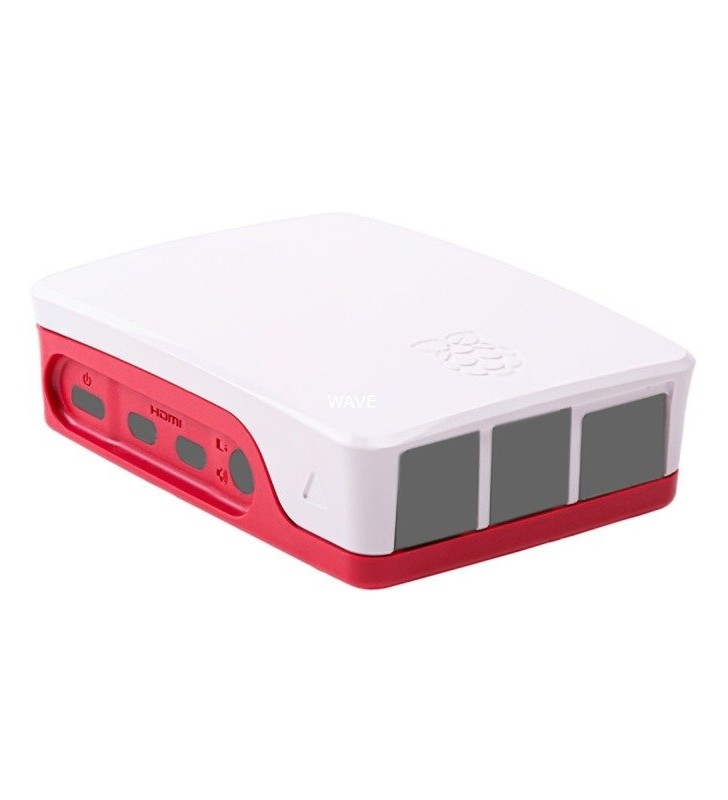 Carcasa Raspberry Pi Foundation  pentru Raspberry Pi 4 B (alb/roșu, pentru Raspberry Pi 4 B)