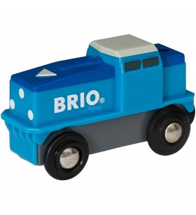 Tren de marfă BRIO Blue cu baterie, vehicul de jucărie (albastru alb)