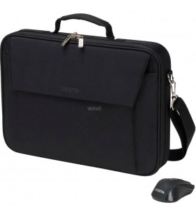 DICOTA  Multi Wireless Mouse Kit, geanta pentru notebook (negru, până la 39,6 cm (15,6"), inclusiv mouse fără fir)