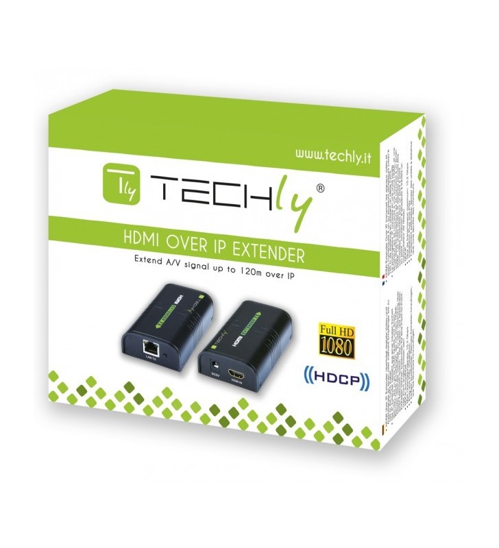 Techly IDATA EXTIP-373 repetoare audio/video Emițător & receiver AV Negru