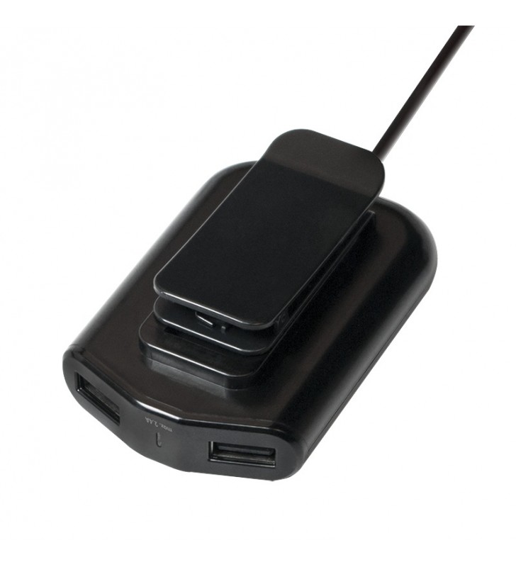 ALIMENTATOR auto LOGILINK, 4 x USB, pt. bricheta auto 2 x USB, pt. bancheta din spate 2 x USB, 1.8m cablu, maxim 9.6A, black, "