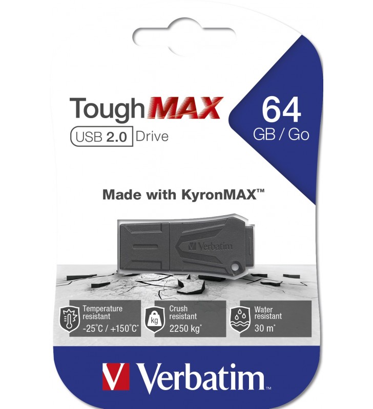 Verbatim ToughMAX memorii flash USB 64 Giga Bites USB Tip-A 2.0 Negru