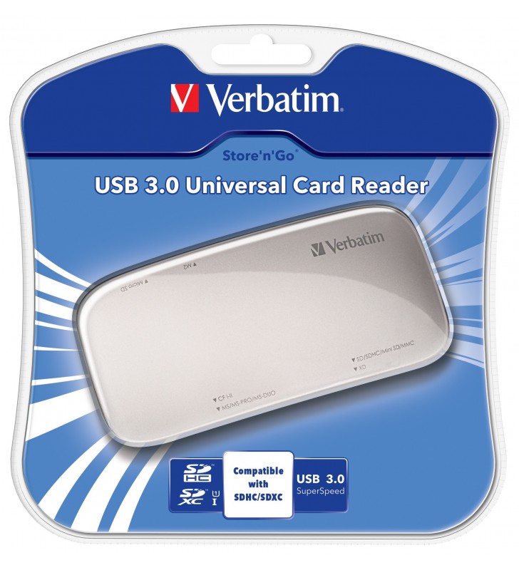 Verbatim 97706 cititoare de carduri Argint USB 3.2 Gen 1 (3.1 Gen 1)