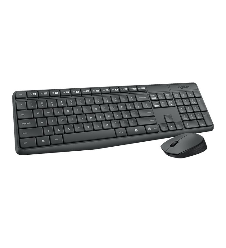 Logitech MK235 tastaturi RF fără fir Cehă Negru