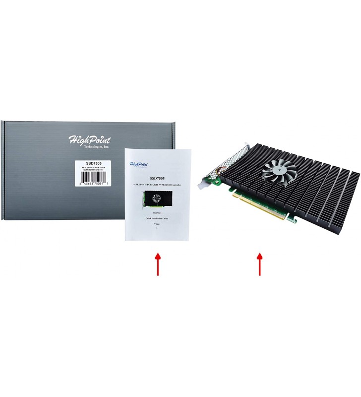 High Point SSD7505 PCIe 4.0 x16 4-Channel M.2 NVMe RAID Controller