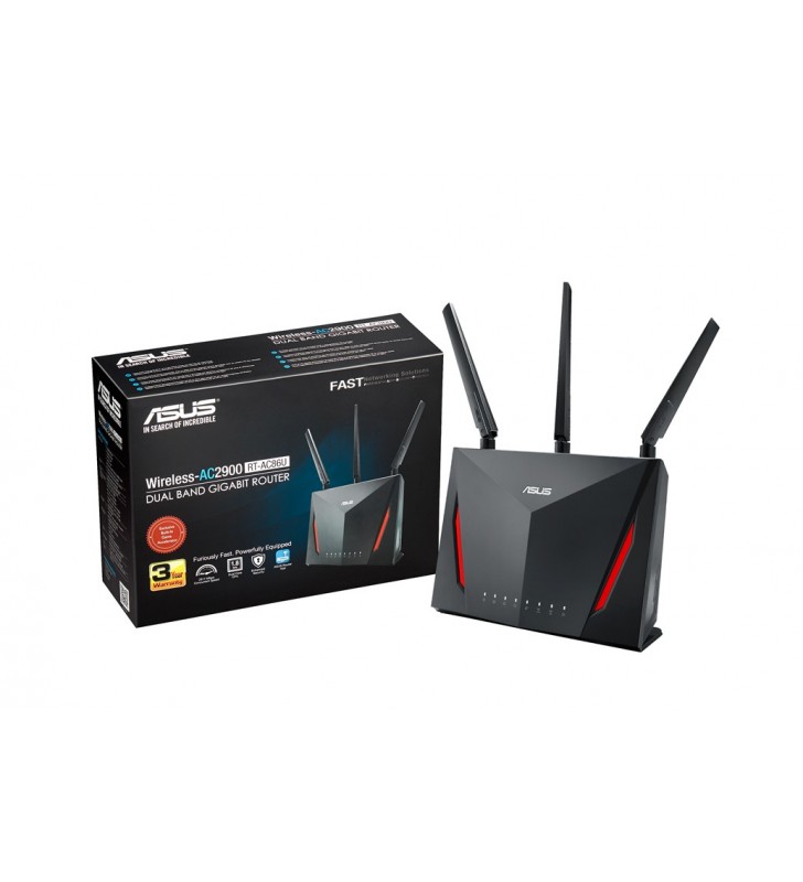 ASUS RT-AC86U router wireless Bandă dublă (2.4 GHz/ 5 GHz) Gigabit Ethernet Negru