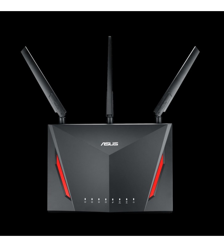 ASUS RT-AC86U router wireless Bandă dublă (2.4 GHz/ 5 GHz) Gigabit Ethernet Negru