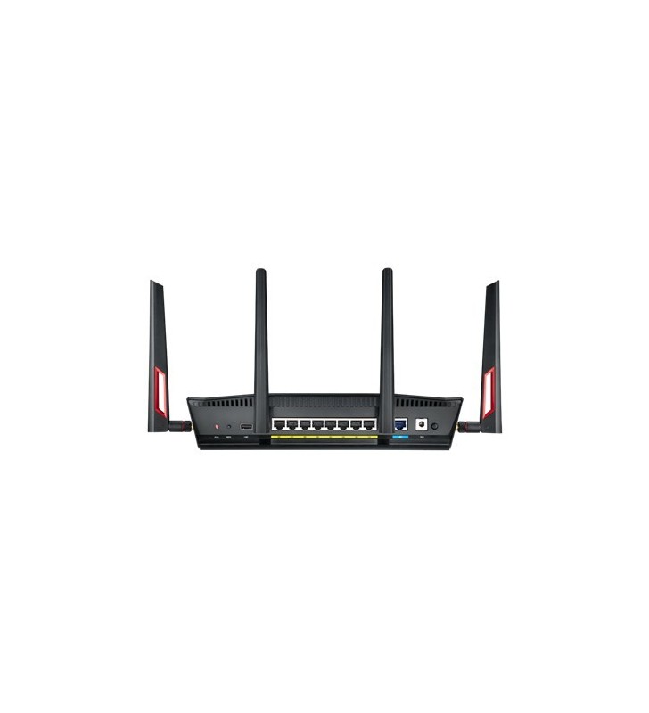 ASUS RT-AC88U router wireless Bandă dublă (2.4 GHz/ 5 GHz) Gigabit Ethernet 3G 4G Negru, Roşu