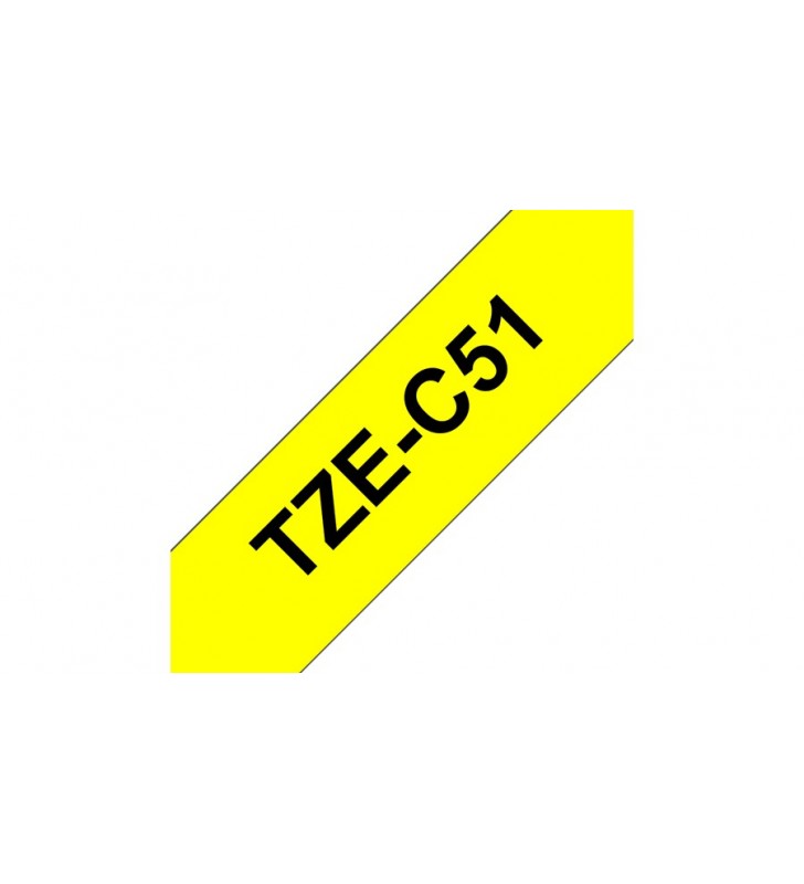 Brother TZe-C51 benzi pentru etichete Negru pe galben fluorescent