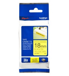 TZE-S641 LAMINATED TAPE 18MM 8M/BLACK ON YELLOW EXTRA-STRONG